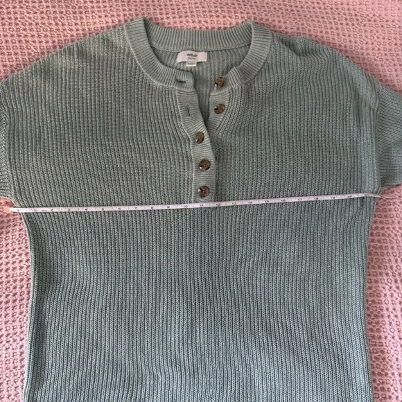 Aerie Sage Green Waffle Knit Henley Sweater XXS Cozy Fall Layer - Picture 6 of 6